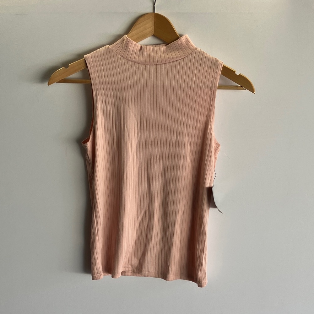 One Step Up Peach Ribbed Tank Top